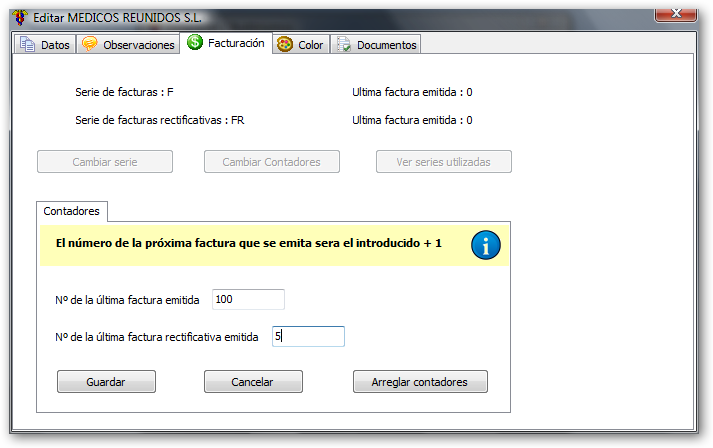 Introducir contador de facturas